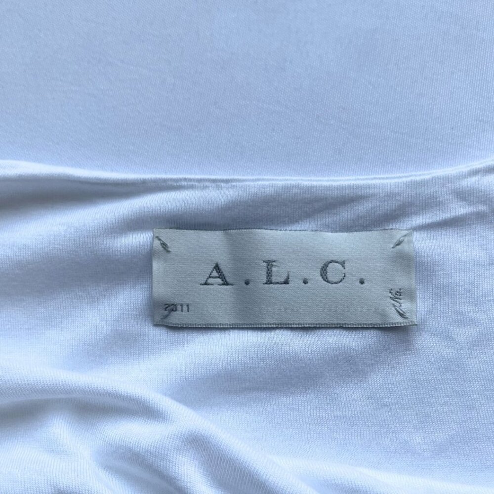 ALC WHITE RUCHED SLEEVELESS MIDI BODYCON DRESS STYLE 6244SJ - XS - Picture 5 of 8